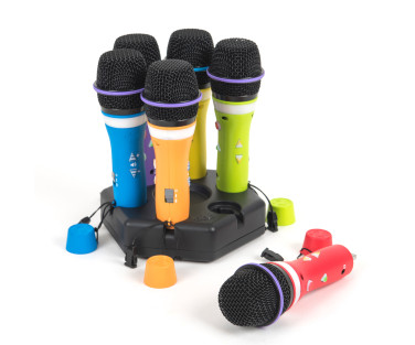 TTS Easi-Speak Recordable Bluetooth Rainbow Microphones 6pk