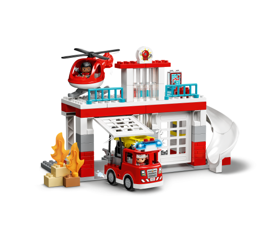 LEGO DUPLO Tuletõrjedepoo ja -helikopter