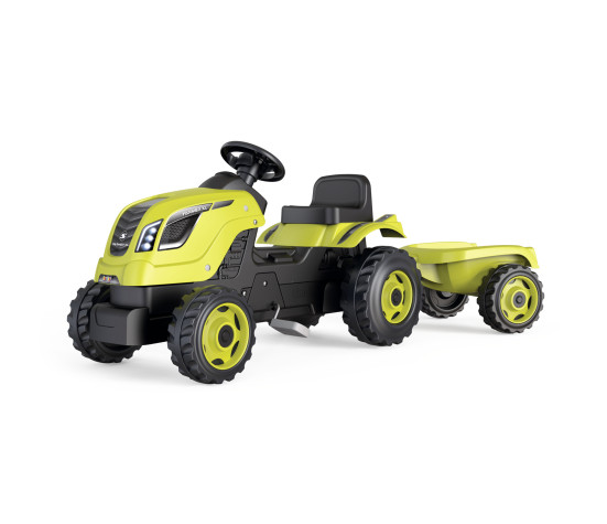 Smoby Traktor kollane Farmer XL käruga