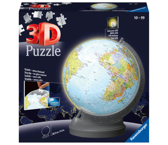 Ravensburger 3D Puzzle Ball Globe with Lighting 540 pc