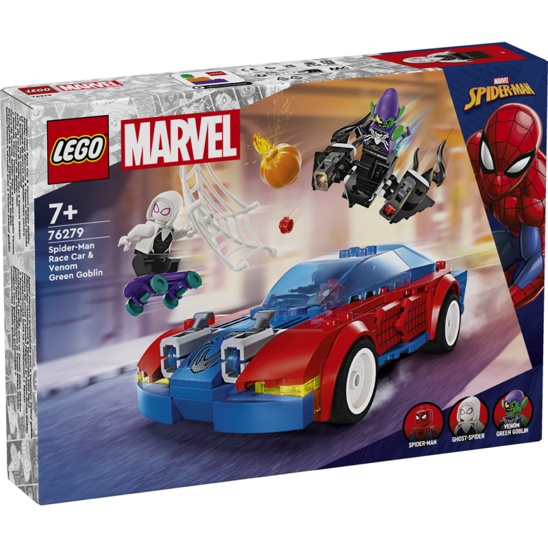 LEGO Super Heroes Spider-Mani võidusõiduauto ja Venom Green Goblin