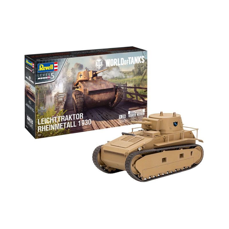 Revell liimitav mudel kergtraktor Rheinmetall 1930 "World of Tanks" 1:35