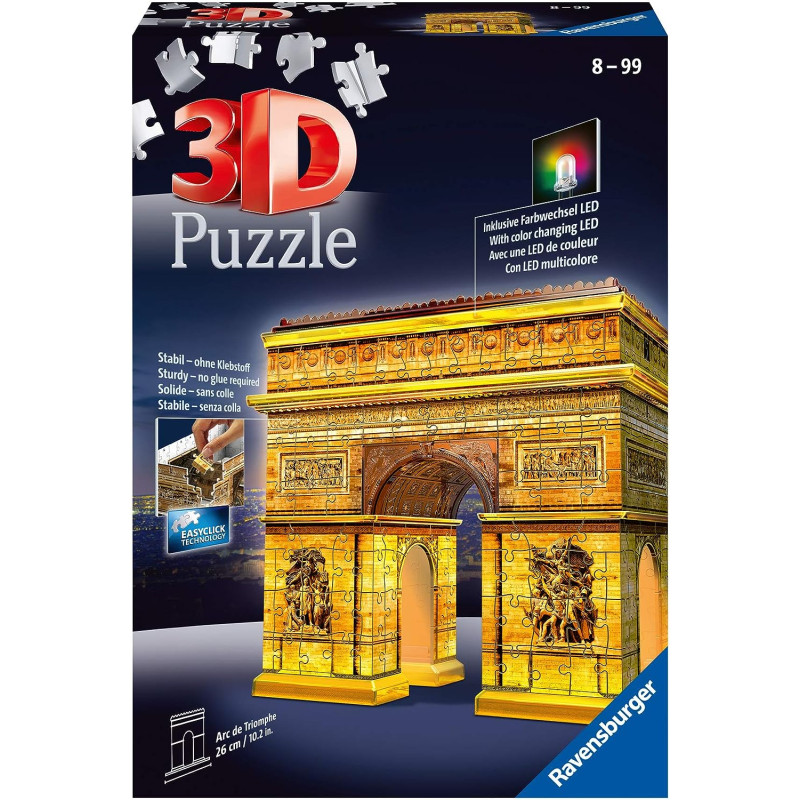 Ravensburger 3D pimedas helendav pusle Triumfikaar 216 tk