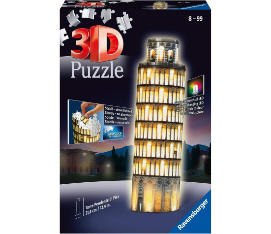 Ravensburger 3D Puzzle Tower of Pisa, Night Edition