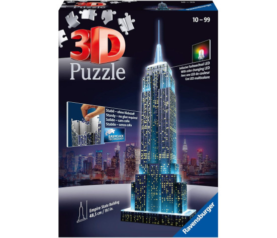 Ravensburger 3D pimedas helendav pusle Empire State Building 216 tk