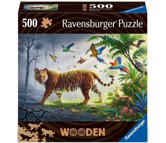 Ravensburger Wooden Puzzle 500 pc Tiger in the Jungle