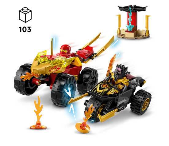 LEGO Ninjago Kai ja Rasi auto- ja mootorrattalahing