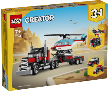 LEGO Creator Treilerauto koos helikopteriga