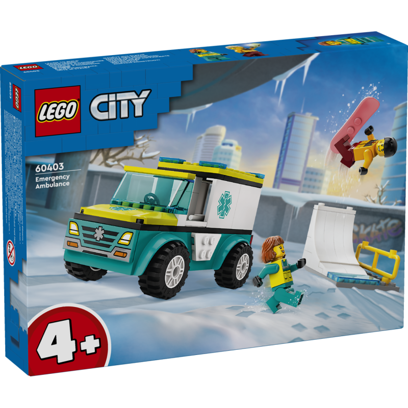 LEGO City Emergency Ambulance and Snowboarder