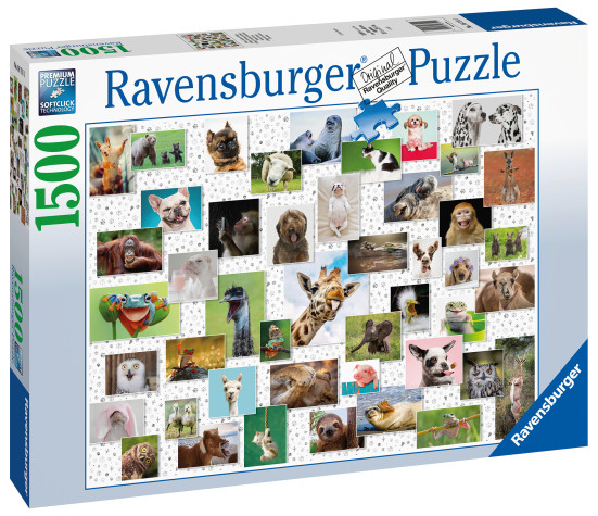 Ravensburger Puzzle 1500 pc Funny Animals Collage