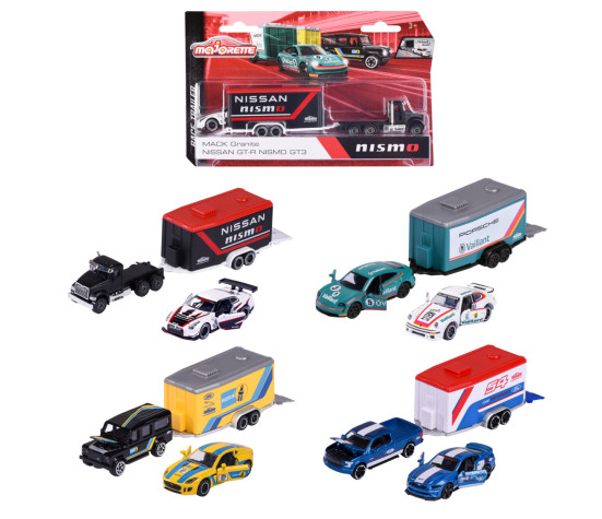 Majorette Racing Car + Trailer