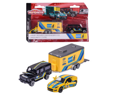 Majorette Racing Car + Trailer