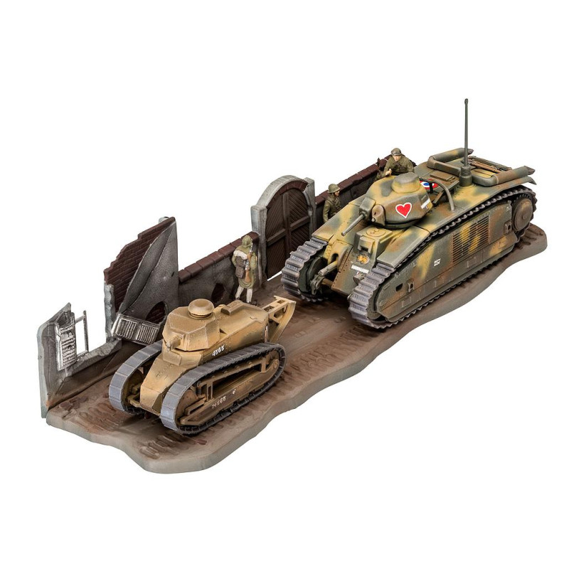 Revell liimitav mudel Char. B.1 bis & Renault FT.17 1:76