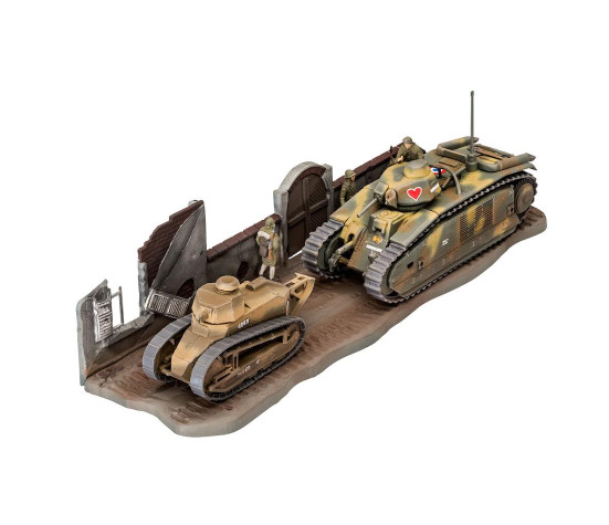 Revell liimitav mudel Char. B.1 bis & Renault FT.17 1:76