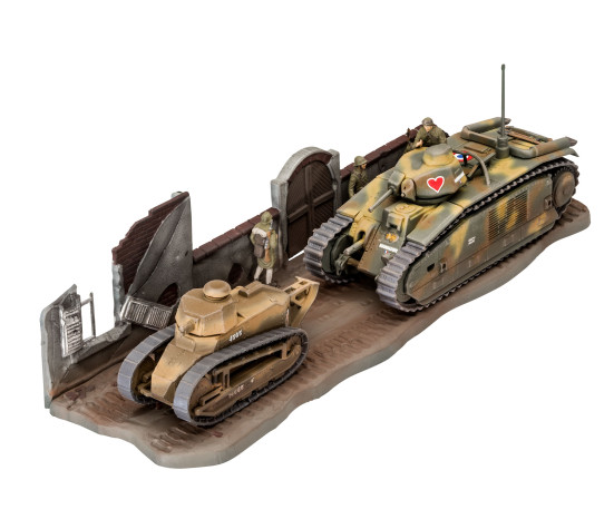 Revell liimitav mudel Char. B.1 bis & Renault FT.17 1:76