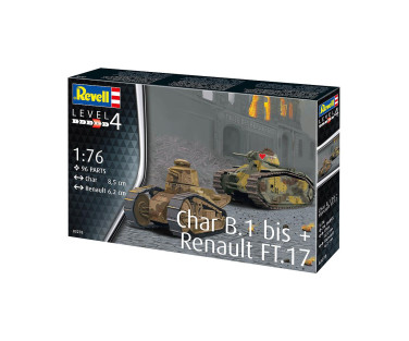 Revell Plastic Model Char. B.1 bis & Renault FT.17 1:76