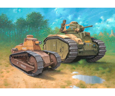 Revell Plastic Model Char. B.1 bis & Renault FT.17 1:76