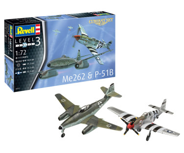 Revell Võitluskomplekt Messerschmitt Me262 & P-51B Mustang 1:72