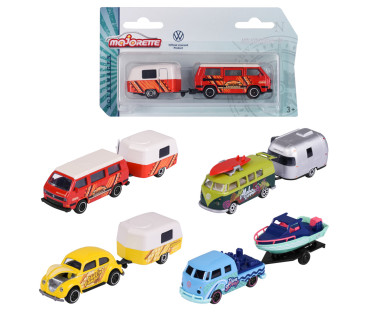 Majorette Premium Cars VW Original + Trailer 4 Different