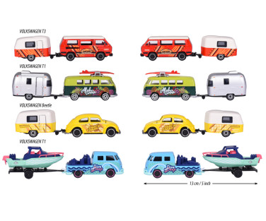 Majorette Premium Cars VW Original + Trailer 4 Different