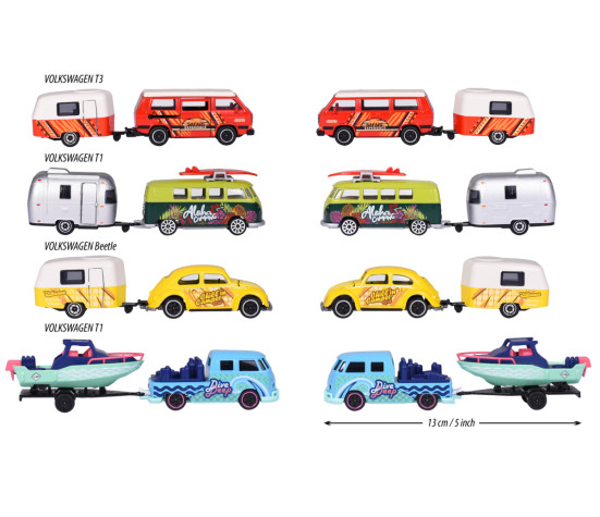 Majorette Premium Cars VW Original + Trailer 4 Different