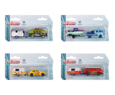 Majorette Premium Cars VW Original + Trailer 4 Different