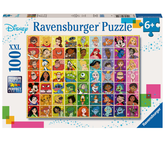 Ravensburger pusle 100 tk Disney mitu tegelast