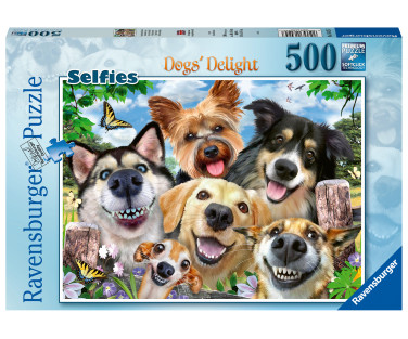 Ravensburger pusle 500 tk Rõõmsad selfie koerad