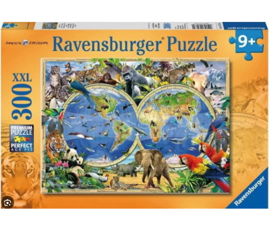 Ravensburger Puzzle 300 pc World Atlas with Animals