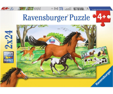 Ravensburger pusle 2x24 tk Hobuste maailm