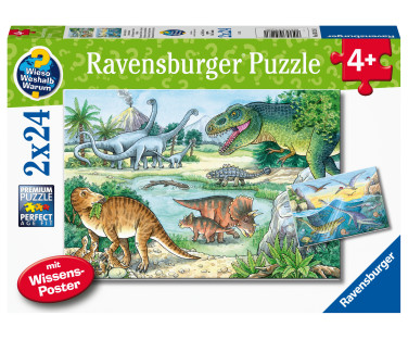 Ravensburger pusle 2x24 tk Dinosaurused