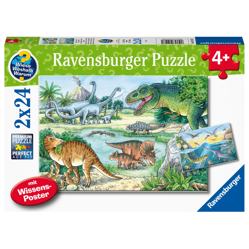 Ravensburger pusle 2x24 tk Dinosaurused