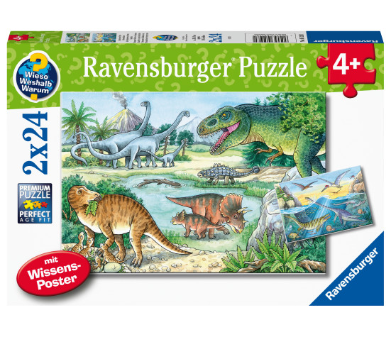 Ravensburger pusle 2x24 tk Dinosaurused