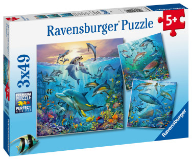 Ravensburger pusle 3x49 tk Veealune maailm