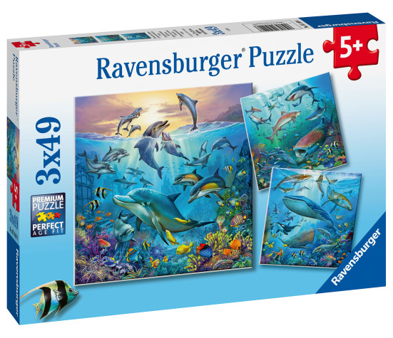 Ravensburger pusle 3x49 tk Veealune maailm