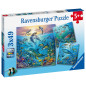 Ravensburger pusle 3x49 tk Veealune maailm