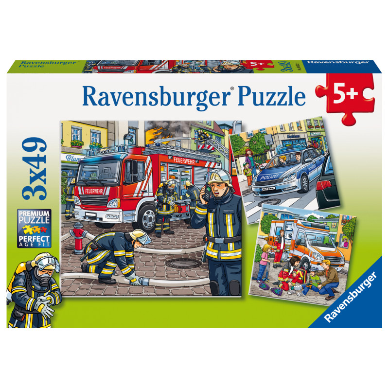 Ravensburger pusle 3x49 tk Päästeteenistus