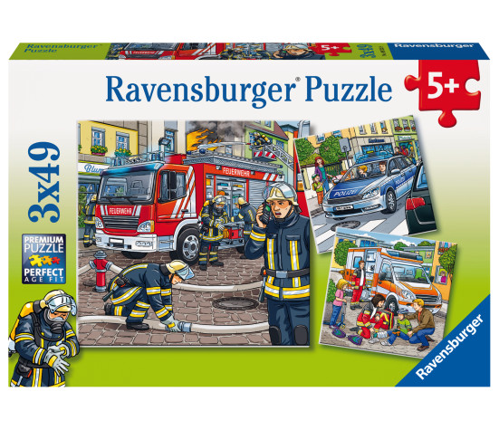 Ravensburger pusle 3x49 tk Päästeteenistus