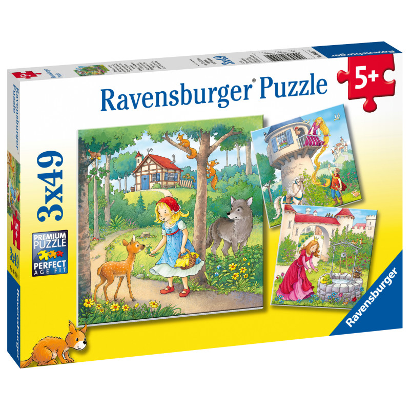 Ravensburger Puzzle 3x49 pc Rapunzel, Little Red Riding Hood & the Frog King