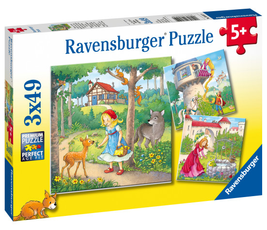 Ravensburger Puzzle 3x49 pc Rapunzel, Little Red Riding Hood & the Frog King