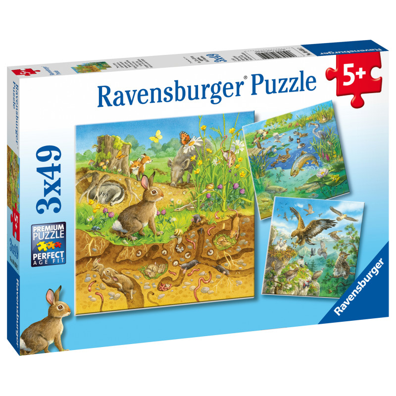 Ravensburger pusle 3x49 tk Loomad