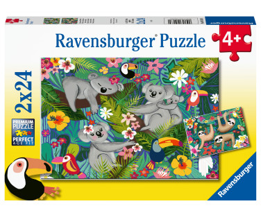 Ravensburger pusle 2x24 tk Koaalad ja laiskloomad