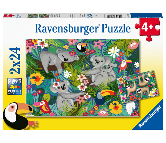 Ravensburger pusle 2x24 tk Koaalad ja laiskloomad