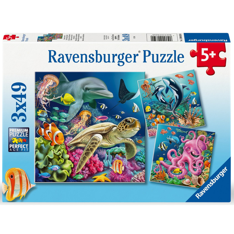 Ravensburger pusle 3x49 tk Mereloomad