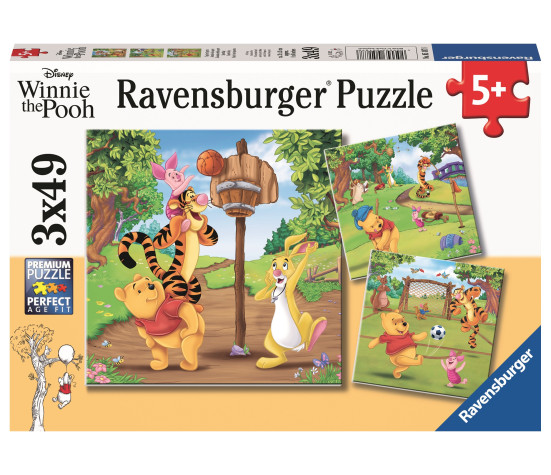 Ravensburger pusle 3x49 tk Karupoeg Puhh - Spordipäev