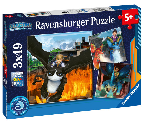 Ravenburgeri Puzzle 3x49 pc How to train your dragon.