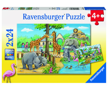 Ravensburger pusle 2x24 tk Loomaaed