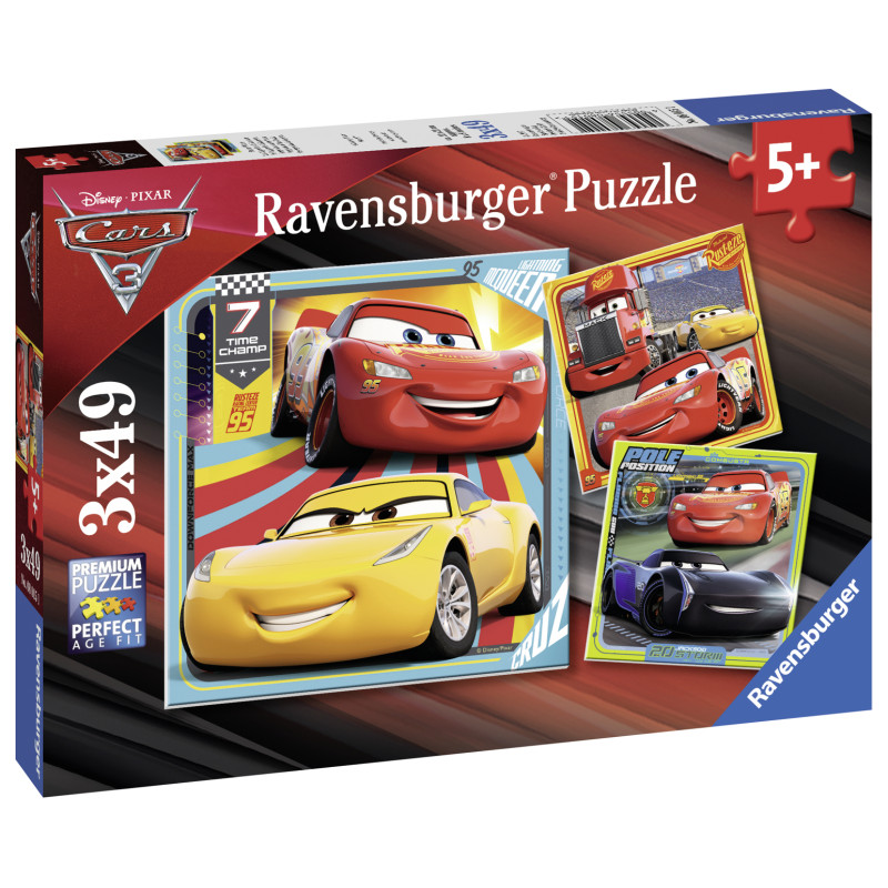 Ravensburger pusle 3x49 tk Autod 3