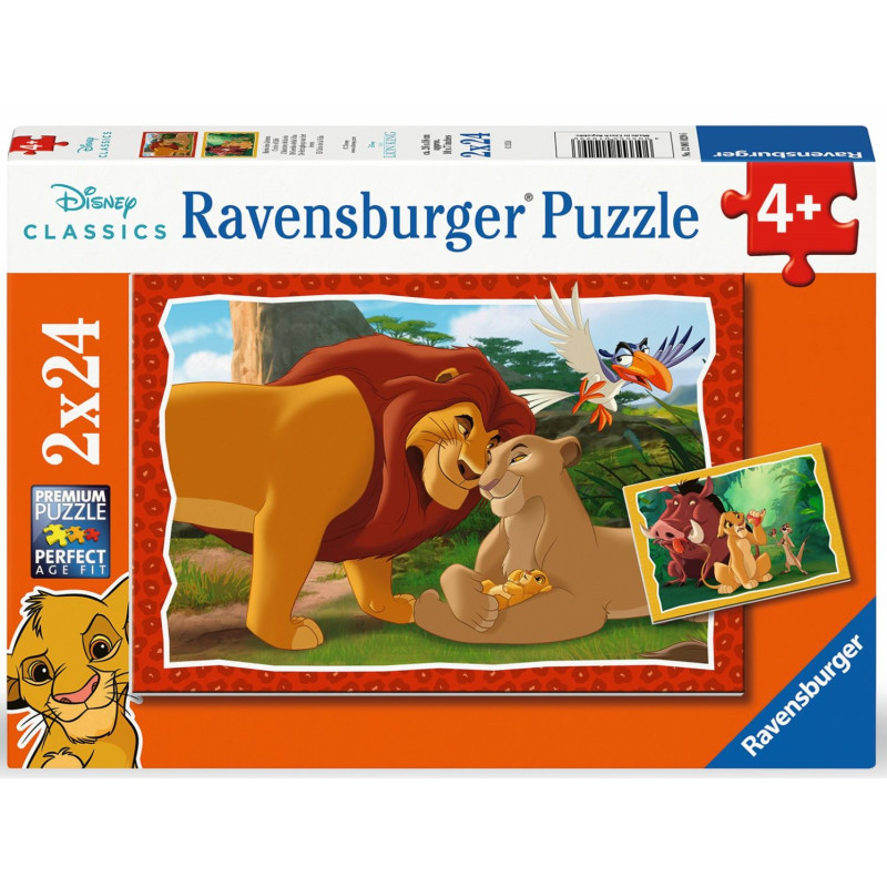 Ravensburger pusle 2x24 tk Lõvikuninga pere