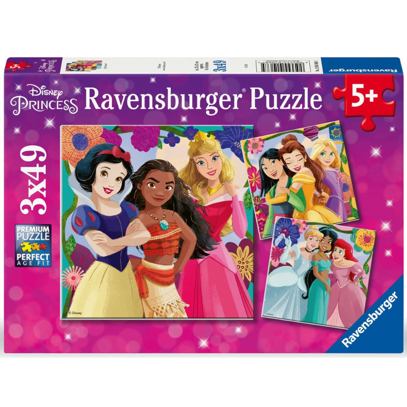 Ravensburger pusle 3x49 tk Disney printsessid